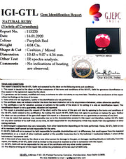 4.04/CT Natural Mozambique Ruby with Govt. Lab Certificate-(RUBY9U)